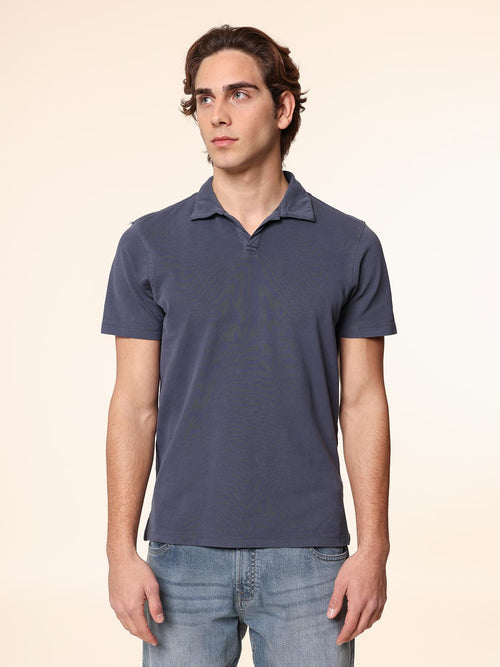 Polo senza bottoni|Colore:Blu