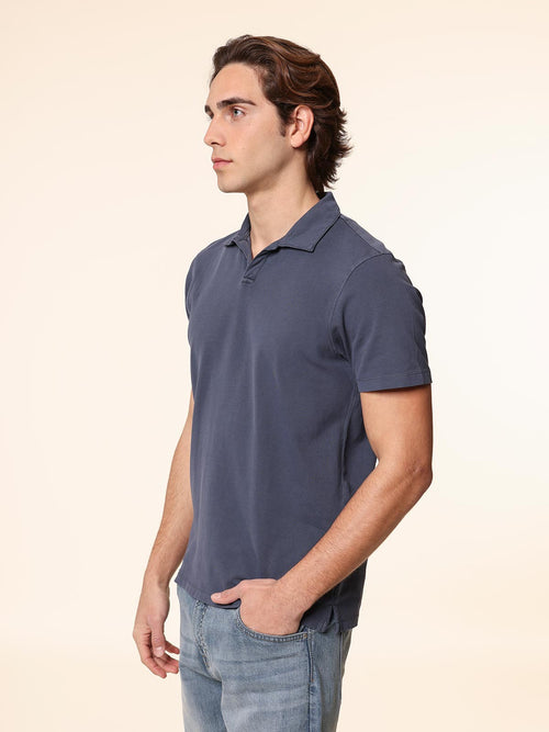 Polo senza bottoni|Colore:Blu