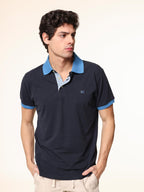 Polo Piquet collo contrasto|Colore:Blu