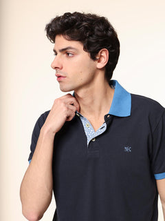 Polo Piquet collo contrasto|Colore:Blu