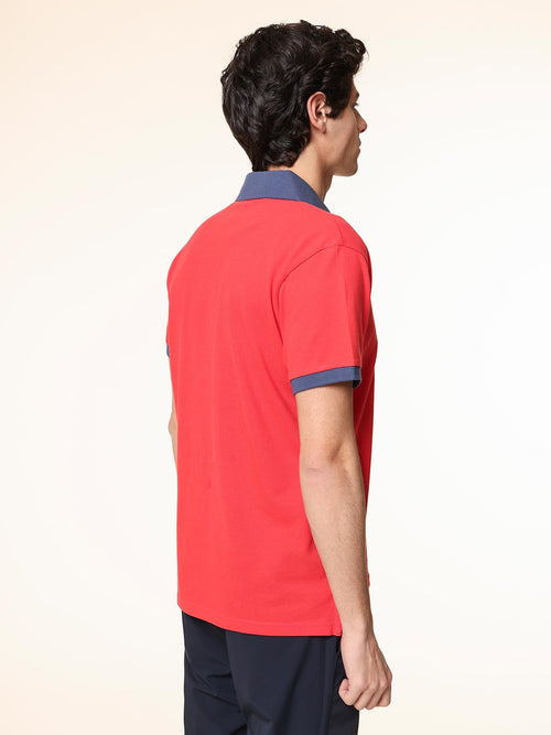 Polo Piquet collo contrasto|Colore:Rosso