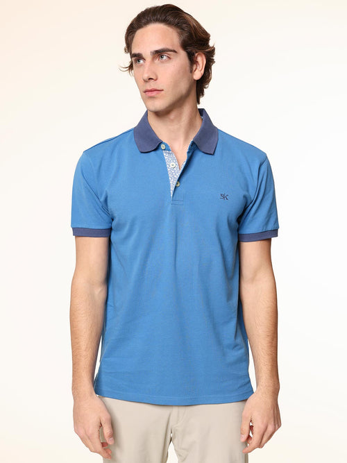 Polo Piquet collo contrasto|Colore:Royal