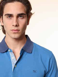 Polo Piquet collo contrasto|Colore:Royal