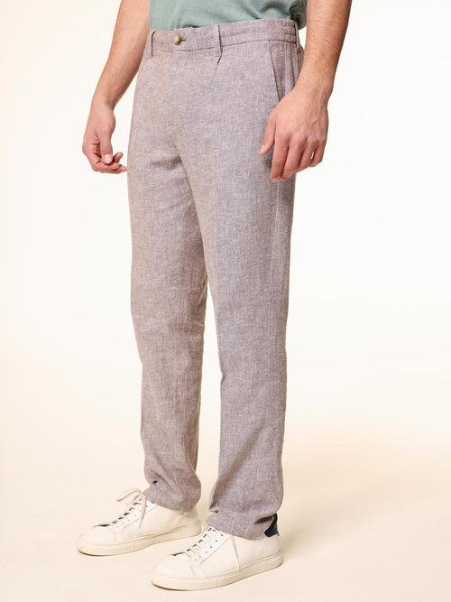 Pantaloni in misto lino|Colore:Moro