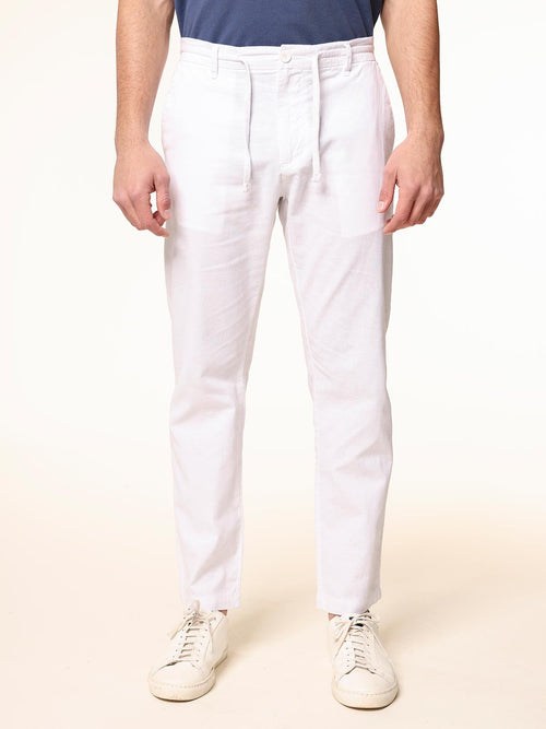 Pantaloni in misto lino|Colore:Bianco