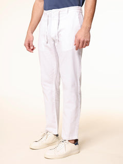 Pantaloni in misto lino|Colore:Bianco