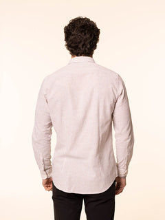 Camicia rigata tessuto lino cotone