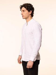 Camicia in lino collo|Colore:Bianco