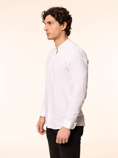 Camicia in lino collo|Colore:Bianco