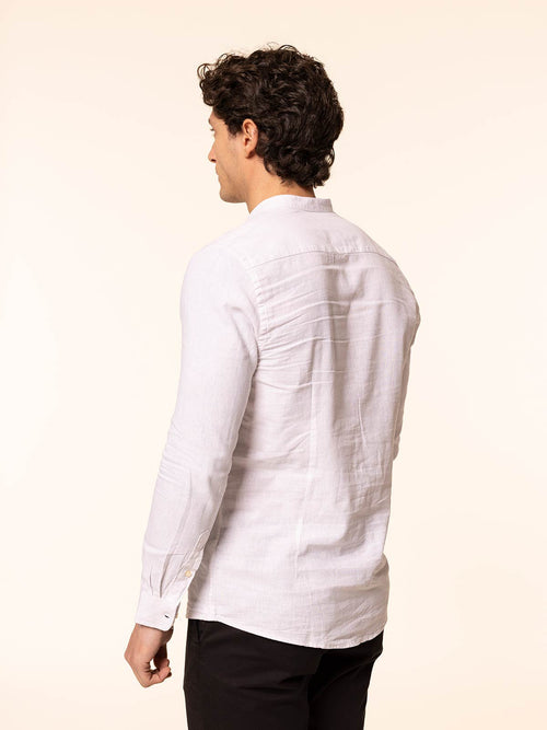 Camicia in lino collo|Colore:Bianco