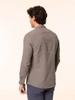 Camicia in lino collo|Colore:Verde