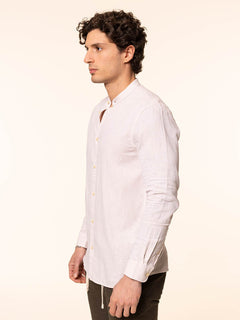 Camicia in lino collo|Colore:Ecru