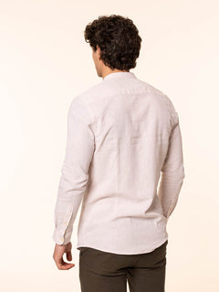 Camicia in lino collo|Colore:Ecru
