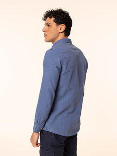 Camicia in lino collo francese|Colore:Denim