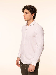 Camicia in lino collo francese|Colore:Ecru