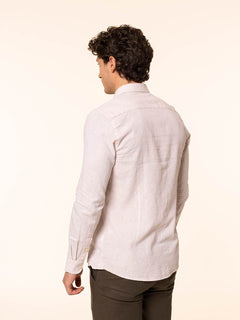 Camicia in lino collo francese|Colore:Ecru