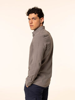 Camicia in lino collo francese|Colore:Verde