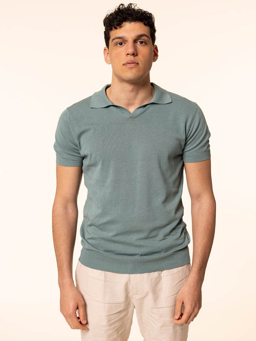 Polo maglia in cotone rasato|Colore:Salvia