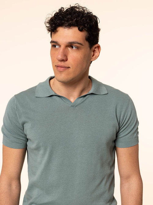 Polo maglia in cotone rasato|Colore:Salvia