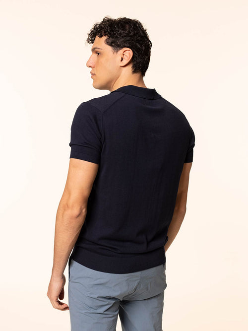 Polo maglia in cotone rasato|Colore:Blu