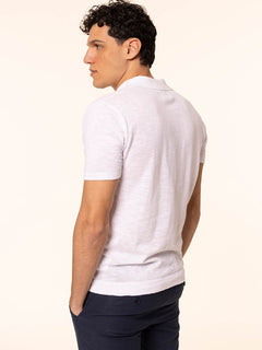 Polo maglia tessuto slub|Colore:Bianco