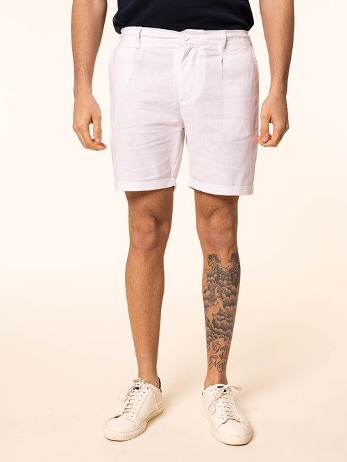Bermuda lino cotone|Colore:Bianco