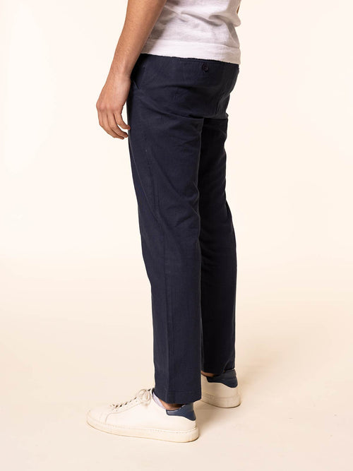 Pantaloni in misto lino|Colore:Blu