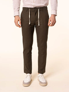 Pantaloni in misto lino|Colore:Verde