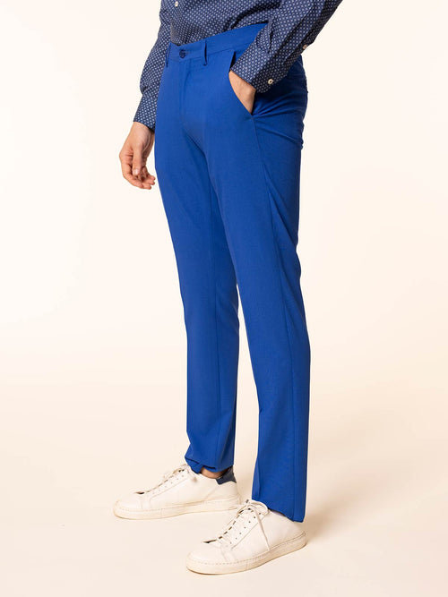 Pantaloni chino in tessuto misto|Colore:Royal