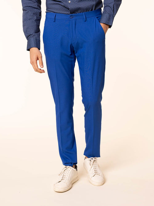 Pantaloni chino in tessuto misto|Colore:Royal