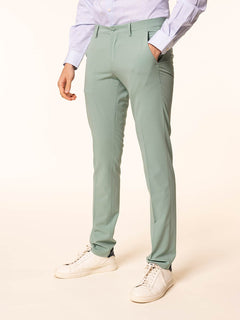 Pantaloni chino in tessuto misto|Colore:Verde