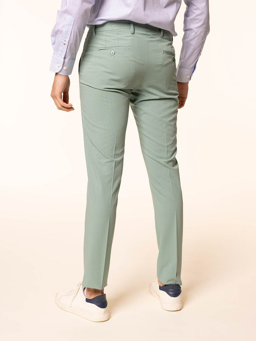 Pantaloni chino in tessuto misto|Colore:Verde