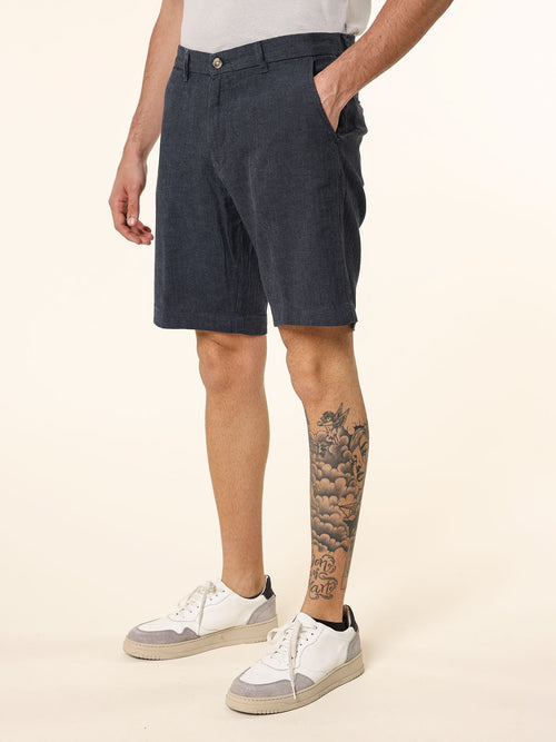 Bermuda lino cotone|Colore:Blu