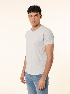 T-Shirt collo taglio vivo|Colore:Perla