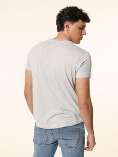 T-Shirt collo taglio vivo|Colore:Perla