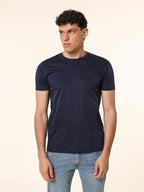 T-Shirt in cotone mercerizzato|Colore:Blu