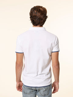 Polo Piquet bordi contrasto|Colore:Bianco