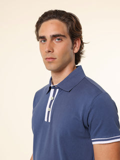 Polo 100% cotone|Colore:Blu