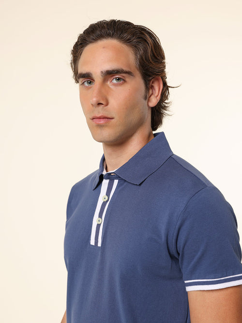 Polo 100% cotone|Colore:Blu