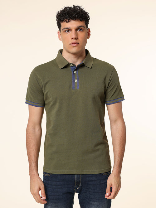 Polo 100% cotone|Colore:Verde militare