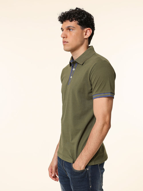 Polo 100% cotone|Colore:Verde militare