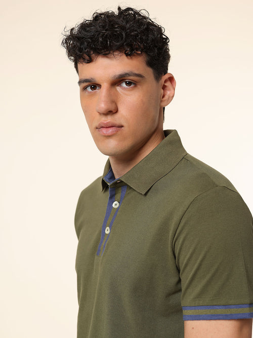 Polo 100% cotone|Colore:Verde militare
