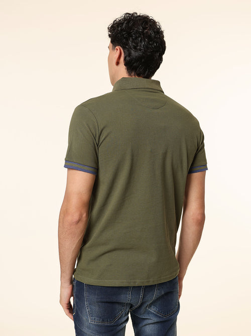 Polo 100% cotone|Colore:Verde militare