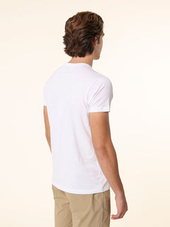T-Shirt in cotone con taschino|Colore:Bianco