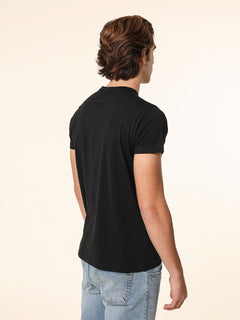 T-Shirt in cotone con taschino|Colore:Nero