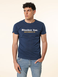 T-Shirt in cotone stampa logo|Colore:Blu