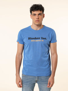 T-Shirt in cotone stampa logo|Colore:Royal