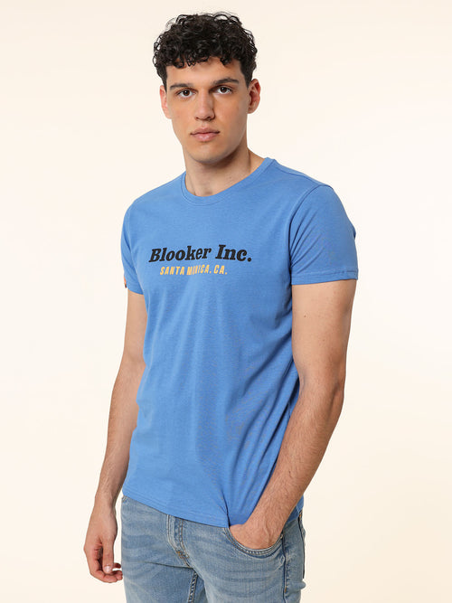 T-Shirt in cotone stampa logo|Colore:Royal