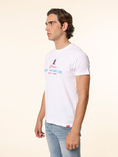T-Shirt in cotone stampa logo|Colore:Bianco
