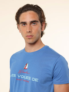 T-Shirt in cotone stampa logo|Colore:Royal